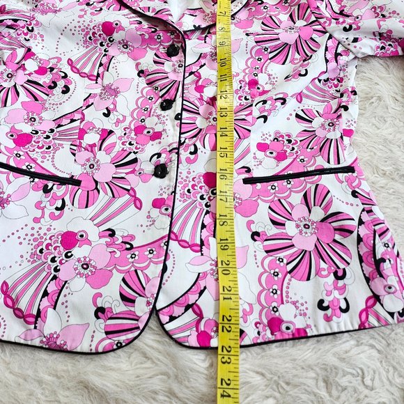 Tahari Arthur S. Levine Women's Pink Floral Jacket Blazer Size 10 - Picture 5 of 9